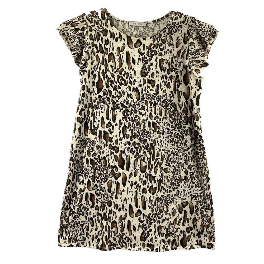 Womens Animal Print‎ Dress Size Large Knit Flintstone Pebbles Costume Cosplay